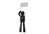Waving the national flag-pictogram | person illustration | free