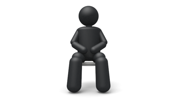 椅子に座る人 - シンプル人物イラスト/人クリップアート/アイコン/黒色/ピクトグラム