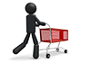 Press the shopping cart-pictogram | person illustration | free
