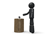 Throw trash in the trash can-pictograms | person illustrations | free