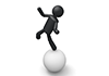 Riding a ball-pictogram | person illustration | free