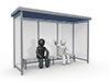 A stranger talks to me | I feel uncomfortable | Bus stop --Pictogram | Person illustration | Free