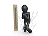 Cold and freezing person | Thermometer | Cold-pictogram | Person illustration | Free