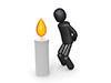 Staring at the candle | Warming | Light the fire-Pictogram | Person illustration | Free