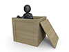 Enter the wooden box | Hide | Jump in --Pictogram | Person illustration | Free