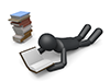 Lying down and reading a book | Hobbies are reading | Find out --Pictograms | People illustrations | Free