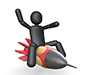 Riding a rocket | Brave person | Pushing forward --Pictogram | Person illustration | Free