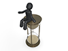 Take good care of your time | Hourglass | No time --Pictogram ｜ Illustration of people ｜ Free